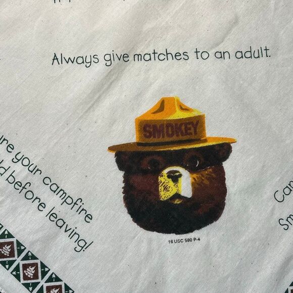 Smokey The Bear Hanker-chief Bandana Vintage Environment - Picture 2 of 5